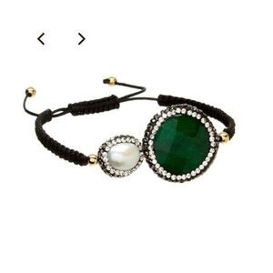Kevia | Vie Boheme Bracelet | Pearl and Green Quartz | 7.5” to 8.5” Adju…